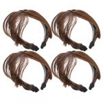 MERRYHAPY 4 Pi&egrave;ces Bandeau Tress&eacute; Synth&eacute;tique avec Frange L&eacute;ger et Confortable pour Femmes Extensions de Cheveux Tress&eacute;s et Couvre-cheveux Anti-cheveux Blancs (Tanomi, neuf)