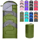 Zusentee Sacs de Couchage pour Adultes Enfant 3-4 Saisons, Imperméable Enveloppants Sacs de Couchage de Damping pour Camping Léger, Randonnée, Compact Sleeping Bag,Vert Armée (SHANICE JONES LIMITED, neuf)