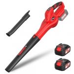 Souffleur de Feuilles TEENO sans Fil, 2 Batteries 4Ah + Chargeur, 6 Vitesses R&eacute;glables (210 km/h),Tube & Bec R&eacute;glables - Pro & Jardin, Compatible avec Les Batteries Makita (LXMENG, neuf)