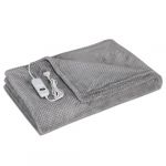 Navaris Couverture Chauffante Électrique 180 x 130cm - Plaid Doux Canapé Lit - Arrêt Automatique - Protection Surchauffe - Polaire Peluche (SX-Commerce, neuf)