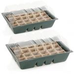 com-four&reg; 2X Serre d'int&eacute;rieur pour la Culture de Plantes - kit de Culture pour 48 Plantes - bac &agrave; Plantes avec Pots de semis pour la Maison ou Le Jardin (2X Serre d'int&eacute;rieur - Noir/Marron) (COM-FOUR  Vertriebs GmbH, neuf)