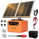 48KM Cl&ocirc;ture &Eacute;lectrique Solaire, Cloture Electrique Pour Animaux 0,3 J&ndash;1,5 J, 6 KV&ndash;12 KV R&eacute;glable, &eacute;Lectrificateur De Cl&ocirc;Ture &eacute;Lectrique pour la protection des animaux de ferme, de la volaille, des p&acirc; (Dnoyevvs-EU, neuf)