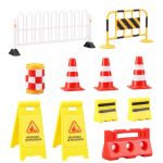 AVRUYPI 11 pièces scène de barrage routier, accessoires maison de poupee, accessoire poupee, accessoire maison de poupee, mini fournitures routières, mini univers (SONG YANCHUN DE DIAN, neuf)
