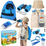 YOPINSAND Kit d'exploration pour Enfants, kit d'aventure avec Sac à Dos, Jumelles, Gilet et Chapeau, Jouet de Plein air pour garçons Filles Enfants (YOPINSAND EU, neuf)