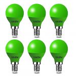 EXTRASTAR Ampoule LED Couleur E14 4W équivalente 40W AC 220V-240V, Ampoules Guirlande Couleur LED G45, orange rouge jaune bleu vert pour lumières de Noël de patio extérieur (vert, lot de 6) (EXTRASTAR, neuf)