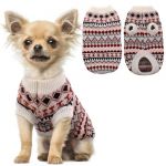 Hjumarayan Pull Chien - Pull Chihuahua Chaud Pull pour Chien Petite Taille Pull Noel Chien Sweat Chien Col Rond, Finition Bord C&ocirc;tes, Pull Chien Stretch Petite Taille Pull-Overs pour Chiens (Rouge S) (Hjumarayan, neuf)