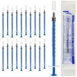 OFFCUP Plastique Seringue, 20pcs 1ml Seringue avec Capuchon, Seringue à Liquide Scellée Individuellement, Seringues de Distribution pour Animal Laboratoire Industriel (sans Aiguille) (HOOCHE, neuf)