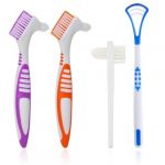 EORPAVU Brossettes pour prothèses dentaires Paquet de 3 brosses de nettoyage de prothèses portables avec brosse de nettoyage de langue, brosse de nettoyage de prothèses double face (HE CHANGYUAN, neuf)