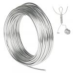 Tenn Well 3mm Fil Aluminium de Calibre 9 Fil Argent Fil de Fer Souple Loisir Creatif de 15 m pour Sculpture, Modélisme de Vélo, Fabrication de Bijoux, Tissage et Emballage (T&H Store, neuf)