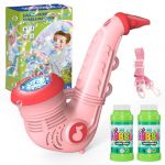 Panamalar Saxophone Machine &agrave; Bulles, Jouet Machine &agrave; Bulles Automatique pour Enfants 10000+ Bulles par Minute avec 2 Solutions/Lani&egrave;re Portable pour Mariages Ext&eacute;rieur F&ecirc;te (81608 Pink) (Panamalar EU Store, neuf)