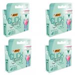 BIC Click 3 Soleil Sensitive Lot de 4 recharges de rasoir en plastique avec 3 lames de bande lubrifiante avec aloe vera et vitamine E pour un rasage en douceur (DLM Direct FR, neuf)