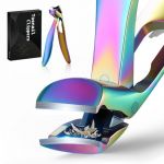 FERYES Coupe-ongles à tête inclinée à long manche pour personnes âgées – Grand coupe-ongles à mâchoire large avec récupérateur pour ongles épais – Coupe plus facile, design ergonomique (arc-en-ciel) (Leftion, neuf)