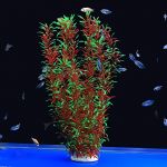 ALEGI Grandes Plantes d'aquarium artificielles en Plastique - Décoration sans Danger pour Tous Les Poissons - 53,3 cm de Haut - Rouge et Vert (huouhusw, neuf)