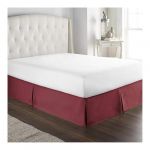 FOVAOK Cache-sommier plissé doux et confortable avec tissu infroissable et résistant à la décoloration – Literie de 38,1 cm de haut (sans plateforme) (bordeaux, 140 x 190 x 35 cm) (Yanlianfangzhipin, neuf)