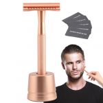 Rasoir &agrave; raser, rasoir &agrave; double tranchant, rasoir de s&eacute;curit&eacute; pour homme &ndash; Rasoir &agrave; double tranchant en m&eacute;tal, rasoir pour homme pour le rasage, parfait pour les voyages (fengkuc, neuf)