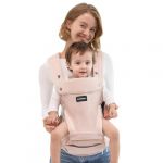 Momcozy Porte-b&eacute;b&eacute; avec coussin de hanche, 2 en 1, r&eacute;glable et amovible, jusqu'&agrave; 20 kg, aide de portage respirant avec soutien lombaire pour parents, nouveau-n&eacute;s et tout-petits, rose (Smartlin, neuf)