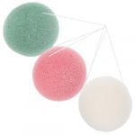 NIYANGLE 3pi&egrave;ces &Eacute;ponge Nettoyante Visage Exfoliante Lot De &Eacute;ponges Pour Nettoyage Du Visage Et Du Corps Anti-points Noirs (Telinei, neuf)