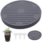 FANWINKJ Support Plante à roulettes – Supports de Pots de Fleurs à 7 roulettes Pivotantes 360°, Charge 120 kg, Ø 37-40 cm, pour Terrasse, Maison, Balcon, Jardin(Gris) (zhenzhong0619, neuf)