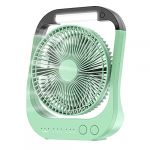 ATEngeus Ventilateur USB, 10000 mAh Rechargeable Batterie Ventilateur, 4 vitesses, Ventilateur de Camping 8", Pivotant à 180°, lumière LED, Minuterie, Ventilateur pour le camping, les voyages (Blue sky and white sky, neuf)