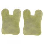 Homoyoyo 2 pièces Plaque de Massage Jade Naturel Outil de Gua pour Visage Améliore la Circulation Sanguine Teint (Alda Jin, neuf)