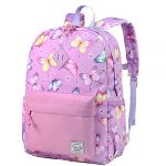 VASCHY Sac à Dos Enfants Filles, Cartable Fille Primaire 15,7L Imperméable Léger Mignon 4-6 Ans Sac à Dos pour Maternelle Scolaire avec Sangle de Poitrine Convient pour A4 Papillon Violet (Vaschy, neuf)