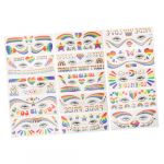 FRCOLOR 15 Feuilles Autocollants de Tatouage Temporaire Stickers Colorés de Fierté avec Designs Vivid et Réalistes Autocollants Étanches et Durables pour Événements Spéciaux (White Beach, neuf)