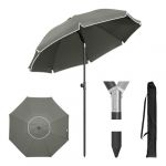 WOLTU Parasol de Jardin Ø175cm, Parasol Inclinable avec Tissu Anti-UV pour UPF 50+, Hauteur Réglables, pour Balcon/Terrasse/Patio/Piscine/Plage, Gris foncé (WOLTU GmbH, neuf)