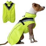 DOGOPAL Imperméable Chien - Manteaux Imperméables Légers & Confortables pour Chiens de Petite, Moyenne et Grande Taille - Manteau à Surface Réfléchissante avec Ouverture Harnais - (Jaune, L) (DOGOPAL FR, neuf)