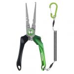 TRUSCEND Pince de pêche en Eau salée, Accessoires de pêche, Multifonctionnelle Ciseaux Coupe Ligne, équipement de pêche, poignée en Aluminium/Caoutchouc Pince, Cadeaux de pêche pour Les Hommes (TRUSCEND, neuf)