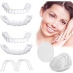 Facette Dentaire Cosmétique, 2 Paires Placages Fausses Dents Haut et Bas Temporaires pour Blanchiment Des Couvrir Les Dents Imparfaites (SUSUWang1300, neuf)