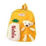 kaululu Sac à Dos Enfant Personnalisés Sac Dos Maternelle avec Nom pour Garçon et Fille Cartable Maternelle avec Ours Cadeaux de Rentrée Scolaire (A-Jaune) (KAULULU Custom, neuf)