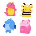 BELLIFFY 4pièces Mitaines Exfoliantes Pour Garçon Fille Animaux De Dessin Animé Lot De Mitaines De Bain (Hunation, neuf)