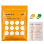 wisedry Lot de 6 sachets de gel de silice rechargeables de 50 g - Sachets de gel de silice de qualité alimentaire orange à vert indiquant des sachets déshydratants à réactivation rapide pour livres de (WISEDRY, neuf)
