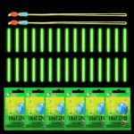WUSJCOF Bâtons phosphorescents pour la pêche nocturne, bâtons fluorescents pour cannes à pêche, accessoires durables pour la pêche nocturne, bâtons lumineux verts (30 pièces) (NAROU DUTEN, neuf)