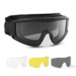 Lunettes de s&eacute;curit&eacute; Feyachi, lunettes de tir tactique avec 3 lentilles interchangeables, protection UV400 (Noir) (FEYACHI-EU, neuf)