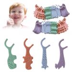 KEMUZ 80 Pi&egrave;ces Fil Dentaire Enfant, Fil Dentaire Avec Manche, B&acirc;tonnets De Fil Dentaire Pour Enfants, Fil Dentaire Pour Espaces Interdentaires &Eacute;troits (&Eacute;cureuil, &Eacute;l&eacute;phant, Hippopotame, &Eacute;toile) (WEIWEIHAI, neuf)
