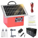 32KM cloture electrique solaire cloture electrique, 9,5 kV berger &eacute;lectrique Contr&ocirc;leur pour chevaux, cl&ocirc;ture &eacute;lectrique 0,5 J pour &eacute;levage d'animaux de berger, pour ferme, p&acirc;turage, jardin (Red) (Kedifoai, neuf)