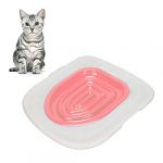 ciciglow Kit D'entraînement aux Toilettes pour Chat, Système D'entraînement aux Toilettes pour Chat, Bac à Litière pour Chat, Entraîneur de litière pour Chat (Plateau Blanc, 1 Support Intérieur Rose) (Sharainny, neuf)