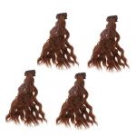 VALICLUD 4pi&egrave;ces Perruque De Poup&eacute;e Diy Avec Cheveux Boucl&eacute;s Lot De Extensions De Cheveux Accessoires De Poup&eacute;e Pour Robe Caf&eacute; (SHUI LIAO, neuf)