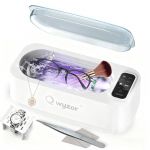 Nettoyeur Ultrasons, 55000Hz Bac a Ultrason, 350ml Ultrasonic Cleaner avec Écran LED, 4 Modes Nettoyeur Ultrason Bijoux avec Lumière UV pour Lunettes, Appareils Dentaires, Montres, Bagues et Colliers (True to Pure, neuf)