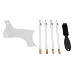 Kit de pochoirs pour barbe, ensemble d'outils de coupe de barbe professionnels avec 4 crayons de barbier et brosse &agrave; barbe pour hommes, toilettage &agrave; la maison ou en voyage, (Blanche) (Haedaxua, neuf)