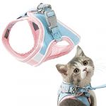 GeeRic Harnais et Laisse pour Chat, Veste de Marche Confortable pour Chat avec Laisse, Harnais de Gilet à Enfiler, Bandes Réfléchissantes Respirantes, Veste pour Petits Chats Moyens Rose Petite (GeeRicDirect, neuf)