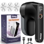 Ziitty Rasoir Anti Bouloche Électrique Écran LCD, Rechargeable Câble Type-C, 3 Niveaux de Puissance Réglables, Tête à 6 Lames Fraise à Peluches, Idéal Vêtements Canapés Couvertures Rideaux Noir (ESSBAI PROIECT, neuf)