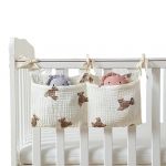 Vllold Organiseur de couches pour berceau, 2 poches multifonctionnelles, panier de chevet pour table à langer et lit de bébé, organisation de chambre d'enfant et rangement des couches (Alacritua Europe, neuf)