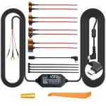 AMTOVL Dashcam Hardwire Kit 12V-24V USB Type-C Mode ACC avec avec &Eacute;cran de Tension 4 Niveaux de Tension R&eacute;glables 4 Types de Fusibles Protection Basse Tension Surveillance de Parking pour Dashcam GPS (AMTOVL-FR, neuf)