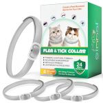 Collier Anti-puces et Anti-tiques pour Chat 4Pcs, anti-poux, matériau anti-allergique, col imperméable réglable, protection efficace pendant 24 mois (libanshangmao, neuf)
