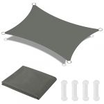 OFFCUP Voile d'ombrage Rectangulaire 2 * 3m, Toile Ombrage avec 4 Corde Libre, Auvent Imperméable UV Protection, Imperméable Toile Ombrages pour Jardin Terrasse Extérieur Patio Piscine Balcon(Gris) (BEST-SELLER5, neuf)