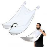 Tablier A Barbe Homme, Bavoir Rasage, Barbe Récupérateur Poil, Tablier à Barbe pour Barbe, Cape de Rasage pour Cheveux, Accessoire Protection Tondeuse avec 2 Ventouses, Gardez le Lavabo Propre,Blanc (Sweems, neuf)