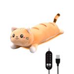 20" Coussin Chauffant Chat Marron Pour R&egrave;gles Douloureuses Portable USB 5 Niveaux Chaleur 5 Modes Minuterie Arr&ecirc;t Automatique Doudou Chauffant Douleur Nuque Dos D&eacute;tente Cadeau Mignon Femmes Enfants (妙克斯商贸, neuf)