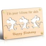 WUSJCOF Carte d'Anniversaire en Bois Cadeau d'Argent Créatif Verpackungt Carte d'Argent Cool (Holzfarbe) (NAROU DUTEN, neuf)